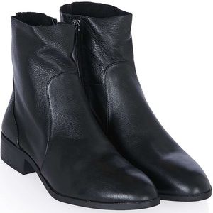 Topshop Klash Black Leather Ankle Sock Boots